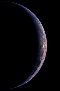 cosmic-rebirth:   fumitsuduru:   A crescent Earth is seen by the Wide Angle Camera on the Rosetta spacecraft.   From this vantage-point, even your worst problems seem insignificant.  