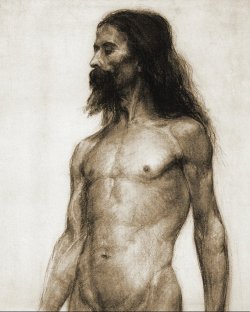 anguis218:  Henry Ossawa Tanner:  Half Length Study Of A Bearded Man With Long Hair (1891) 