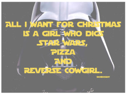 nerdygirllove:  Is this why Santa keeps trying to give me to tumblr boys?  Star Trek, Firefly, and Fringe are all also acceptable. But pizza is non-negotiable.