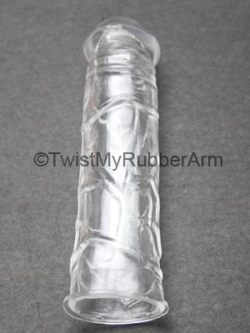    Silicon Sheath  Even if she doesn’t let his cock cum, she still enjoys being banged out by it, so this silicone sheath from twistmyrubberarm.com is a must in their relationship.  To her it feels no different than if he is wearing a simple condom,