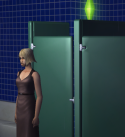 byle:  bappletree:  Hi, so you probably have just scrolled through pages and pages of girls with tans and cute shoes. But I bet you won’t reblog this picture of my sim, Rae, who has been trapped in a bathroom stall for 12 hours because this girl won’t