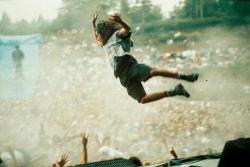 I got this picture from weheartit and I really like it. It show Eddie Vedder (singer Pearl Jam) stage diving, he&rsquo;s nuts, according to my dad. We both love PJ!