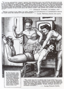 erotiqueart:  Underground comix artist Robert Crumb creates an illustration of dancer Patti Waggin receiving a spanking for her 21st birthday?!.. 