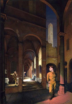 houndeye:  Paul Cadmus, Night in Bologna Cadmus’ own favourite work dates from 1958. Once asked which painting he would save from the flames in the event of a fire, he responded quickly, “Night in Bologna is the summa of my career.”   Night in