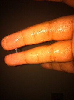 Yes, this is my very own wetness. I just came so hard, I squirted. All I can say is that anal, vaginal and clitoral stimulation is the way to go. I&rsquo;m drenched. Ew my fingers are so unphotogenic. Swollen cuz I&rsquo;m dehydrated.