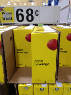 friendbot:  princessrobocop:   raccoon-butts:  wow i sure am thirsty for some apple beverage oh boy  prices you can trust, products you can’t   Graphic Design has gone so minimalistic it’s morphed into Uncanny Nondescript. My brain tells me there