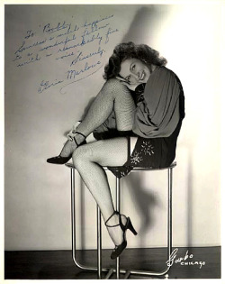  Gloria Marlowe   aka. “Flame”.. Vintage 50’s-era promo photo personalized: “To Bobby  — Success &amp; much happiness to a wonderful fellow with a remarkably fine voice &ndash; Sincerely, Gloria Marlowe.” 