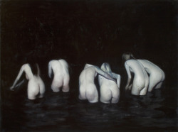 deadsymmetry:  tinei Dark water. 2012. 150 x 200 cm. Oil on canvas 