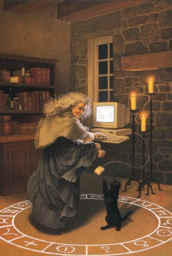 robotlyra:  rendigo:  amischiefofmice:  the ideal  the aesthetic  I recently described my dream living situation as “a witch with WIFI” and lo and behold  oh my god I have this book