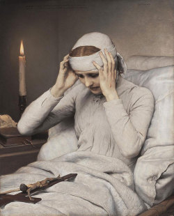 Nun, stigmatic, mystic, visionary and ecstatic… The Ecstatic Virgin Anna Katharina Emmerich. Gabriel von Max. 1885. 