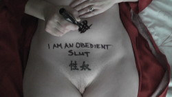This is a really lovely image.Â  &ldquo;I am an Obedient Slut.&rdquo;