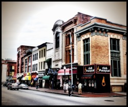 i-shot:  &ldquo;The Block&rdquo;, in Baltimore.. Once famous for its burlesque houses, and acts including: Blaze Starr.. Now sits open, but diminished.    {Urban Baltimore series. No. 16.}   