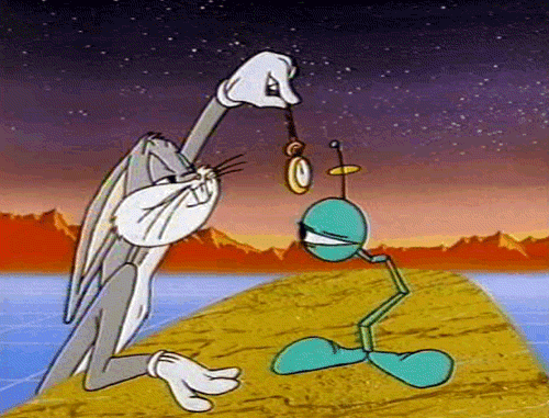 Bugs Bunny hypnotizing an alien