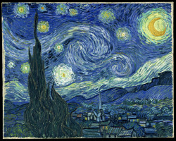 rubbyrubbishbin:  the-screaming-moist:  psydux:  leavanny:  tankasaurus:  heyyouvejustbeensherlocked:   Starry Night by Vincent VanGogh (above) and reimagined by Alex Ruiz (below)  Oh my god…  Fun fact, I always thought those trees in the original was