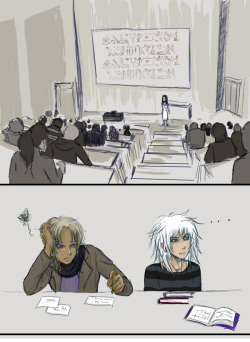 amarantines:  Why are Bakura and Malik studying Egyptian crap? No idea. I forgot about this comic for a while and now it looks old to me, so I won’t finish it XD; BUT I like Bakura’s non-brushed hair and Malik’s discontent. &gt;.&gt;