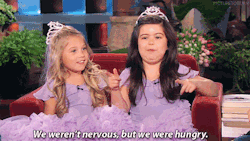  Ellen: Were you nervous at all or no? [at the red carpet for Grammys] Rosie: No, I was not even nervous a bit. Sophia Grace: We weren’t nervous, but we were hungry. 