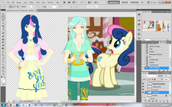 A little something funny I realized while working on BonBon Pony BonBon seems a little surprised to see Human Lyra