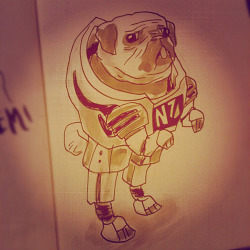 burtondurand:  Yesterday I posted some pug doodles, one of which happened to involve a pug in Mass Effect N7 armor. Today I tweeted @MassEffect to see if they had time to make my armored pug into one of the main characters in the new game. I was a LITTLE