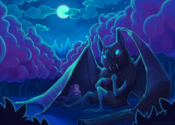 skepticarcher:  Really wanted to paint something cute, so…. batcamping. 