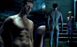 randomfives:  “True Blood” co-star Alexander Skarsgaard is famously not shy about stripping down for the camera. He says, “I don’t want a sock around it, that feels ridiculous. If we’re naked in the scene, then I’m naked. I’ve always been
