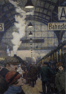  Hans Baluschek (Wrocław 1870 - Berlin 1935) - Bahnhofshalle (Lehrter Bahnhof), 1929. Pastel. 