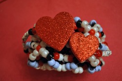 Queen of Hearts &ldquo;Off With Your Head&rdquo; cuff I made for Kerah for Beyond. &lt;3