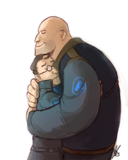 catbountry:  tf2maelgwyn:  publicrabbit:  kynimdraws:  I’ve missed you Need hugs all day everyday  So adorables. Heavy is the cuddliest  I need me a Heavy  We all do.  I wish mine was here ;w;