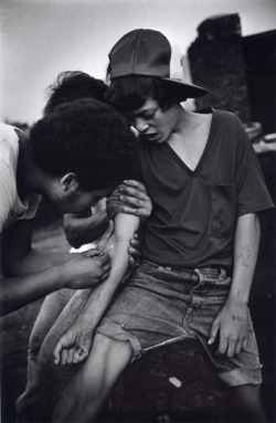 illegaltacos:  harrykidman:  slutsneverdie:  thewastedgeneration:   An 11 year-old boy tries heroin on rooftop. The Bronx, New York.  1977.    crazy shittt  The fuck   Not okay ever holy shit stop