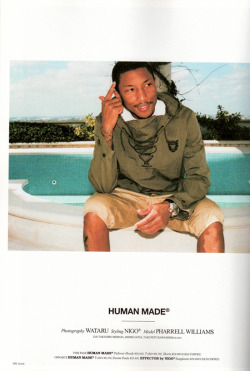 timvogue:  Human Made - Huge Magazine April 2012 Issue Editorial Pharrell is a model for Nigo’s Human Made S/S 2012 Campaign, that Nigo shot himself, with his Leica M9-P, during his recent trip to Miami. Simple, yet cool! Gotta love Mr. Williams and