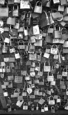 alyssaemilie:  “Love Locks” You and a friend carve your initials into a padlock, attach the padlock to a bridge and throw the key into the river, so that even if the friendship fades the padlock will always be there to remind you of the good times. 