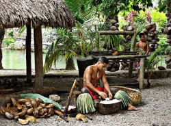 thatpacificlove: It’s traditional Samoa custom for men to prepare each meal! Something I definitely will be practicing lol.