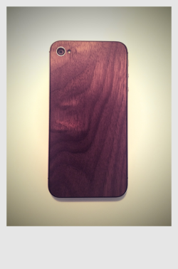 I have a friend that has just started making these. They are amazing and made my hand, more or less. He makes them all himself. They are real wood and replace the actual back of your iPhone instead of just the lame sticky ones. I showed my friend Art