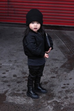 mirnah:  Alexander Wang’s niece ; Aila Wang is wearing a custom designed mini Alexander Wang outfit! She is possibly the cutest toddler I have ever laid my eyes on.