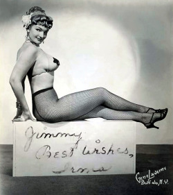  Irma The Body An early promotional photo.. Here, signed: “Jimmy — Best Wishes, Irma”.. 