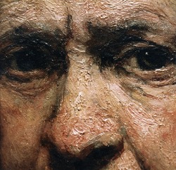 Detail in Self Portrait 1659 by Rembrandt. The Nonist posted an excellent excerpt from James Elkins What Painting is: Chapter 4 - How Do Substances Occupy the Mind? in reference to the physicality of this painting.