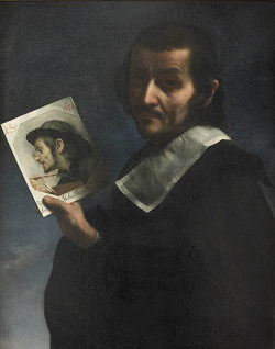 mrscaravaggio:  Carlo Dolci - Self Portrait - 1674 We all do silly stuff like this at school for self portraits 