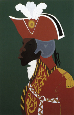 fylatinamericanhistory:  General Toussaint L’Ouverture by Jacob Lawrence (1986) Haitian revolutionary Toussaint Louverture died while imprisoned in France on April 7, 1803. 