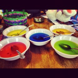 Egg colouring. #easter #egg #colours #bright #iphoneography #like #instagram #follow #ig (Taken with instagram)