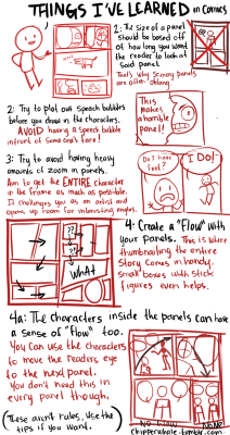 chipperwhale:  Some things I’ve taught myself through out the years. I have not gone to college for art or comics, these are things I’ve learned by just trying to make comics by myself. 