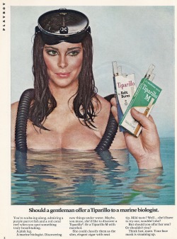 Playboy 1968, Tiparillo Cigarette Ad, Marine Biologist