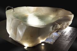 bring-me-your-bones:   A bath tub cut out of a large single piece of Quartz Crystal.   babe we need this in our house
