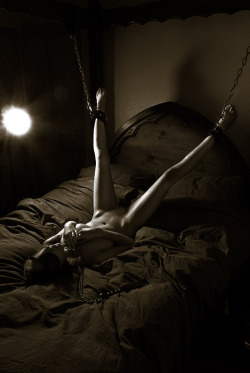 serendipityslave:  mm, reminds girl of her night last night sleeping with a spreader bar bound to her ankles and plugs in both holes vibrating away all night. It is so lovely waking already in bondage.