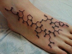 l-i-g-h-t-n-i-n-g:  a tattoo of an oxytocin molecule, the hormone that makes you fall in love war-d:  this is amazingg  