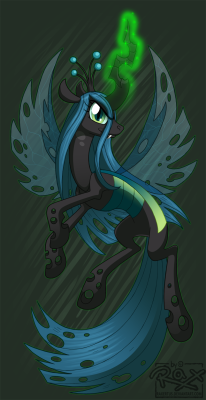 werd10101:  MLP FIM - Changeling Queen Chrysalis by ~Raxertus  Oh no, this is almost the same pose as the one i&rsquo;m working on XD But it&rsquo;s pretty cool &lt;3