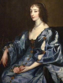 Antoon Van Dyck, Enrichetta Maria di Borbone Figlia di Enrico IV di Borbone (la mamma è Maria de&rsquo; Medici) e sorella di Luigi XIII, ambedue re di Francia; moglie (uno storico giura che avesse i denti sporgenti, mentre Van Dyck ne elogia gli occhi