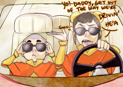 windy12-blog-of-win:  firebenderfanatic:  airmotherpema:  blunoriispoop:  Beep! Beep! Get outta the way Tenzin!   Gawd I’m bored  [Mooove, Tenzin, get out the way!]  Hey um, Chong, if you happen to be perusing my blog right now, you might want to see