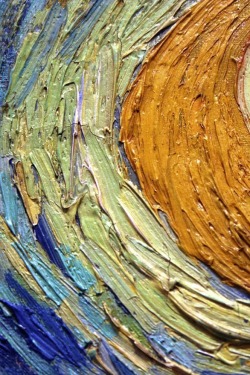 Detail in Starry Night by Van Gogh