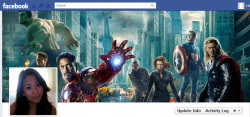  I changed my facebook timeline cover to the avengers picture.. and I realized that my face was blocking Hawkeye’s body.  So I quickly took another photo to make Hawkeye look more fabulous 
