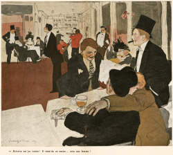 blowncovers:  “—Bobette is a traitor! He just got married…to a woman!” (click to enlarge) L’Assiette Au Beurre, “The Young Gentlemen,” by Miklos Vadasz, April 1909  