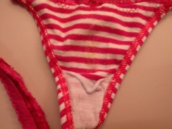 ransom69 submitted: Girlfriend&rsquo;s stained panty. Got her wet during some online chat conversation at work.